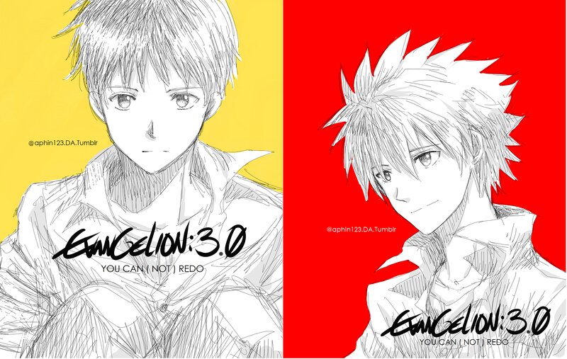 Two Anime Characters — Yellow, Dramatic, Manga, Text, Sketch