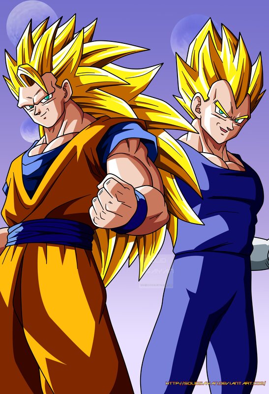 Two Anime Characters — Yellow, Dramatic, Night, Spiky Hair