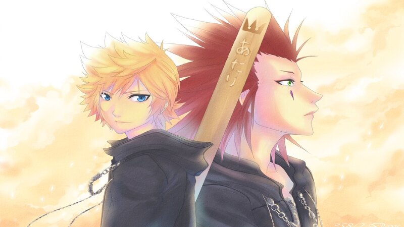 Two Anime Characters — Yellow, Dramatic, Sunset, Swords