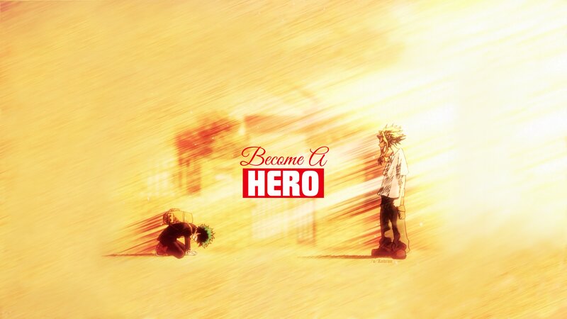 Two Anime Characters — Yellow, Dramatic, Sunset, Text