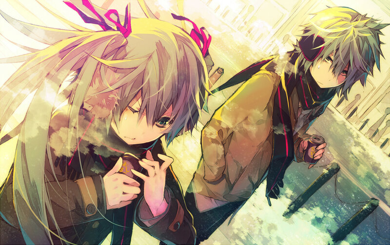 Two Anime Characters — Yellow, Dramatic, Winter