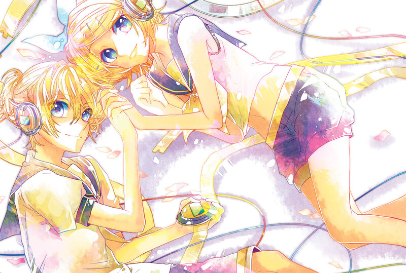 Two Anime Characters — Yellow, Dreamy, Headphones