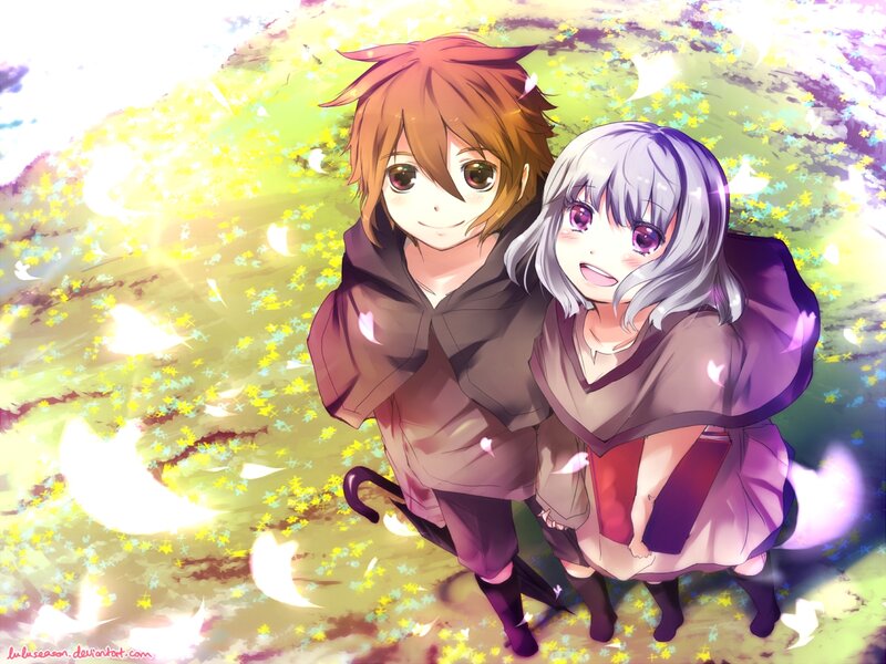 Two Anime Characters — Yellow, Dreamy, Spring