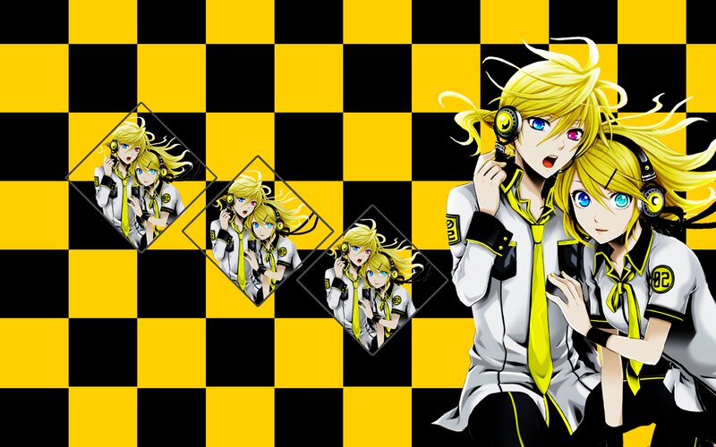 Two Anime Characters — Yellow, Dynamic, Headphones