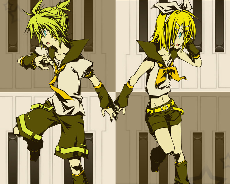 Two Anime Characters — Yellow, Dynamic