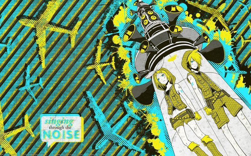 Two Anime Characters — Yellow, Energetic, Digital Art, Airplanes