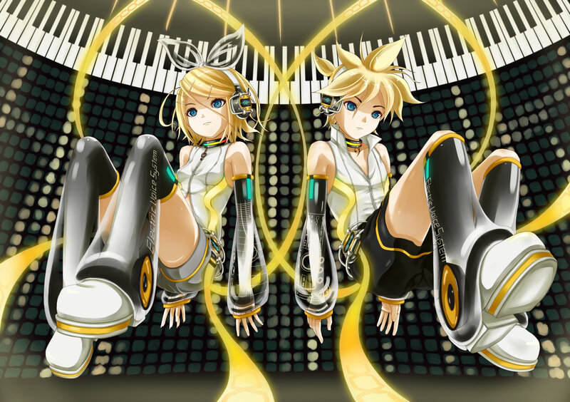Two Anime Characters — Yellow, Energetic, Digital Art