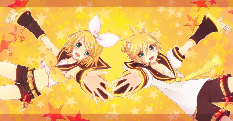 Two Anime Characters — Yellow, Energetic, Stars