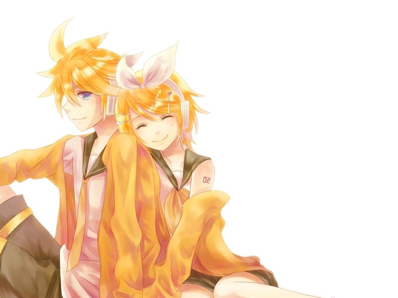Two Anime Characters — Yellow, Happy, Digital Art