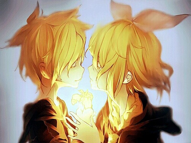 Two Anime Characters — Yellow, Intimate