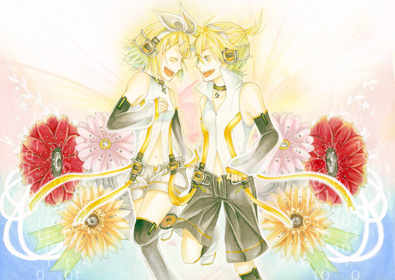 Two Anime Characters — Yellow, Joyful