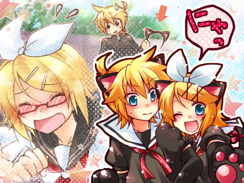 Two Anime Characters — Yellow, Playful, Afternoon