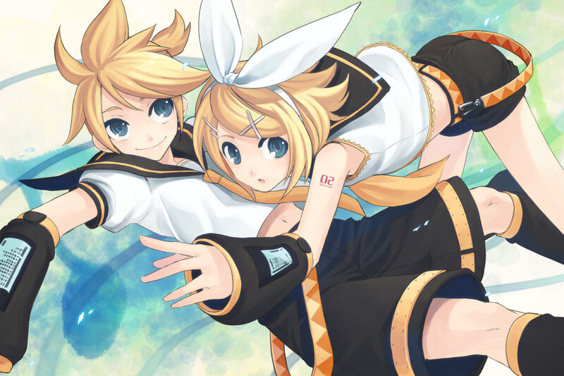 Two Anime Characters — Yellow, Playful, Bunny Ears