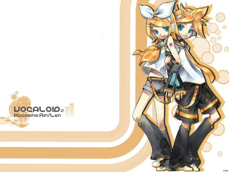 Two Anime Characters — Yellow, Playful, Headphones