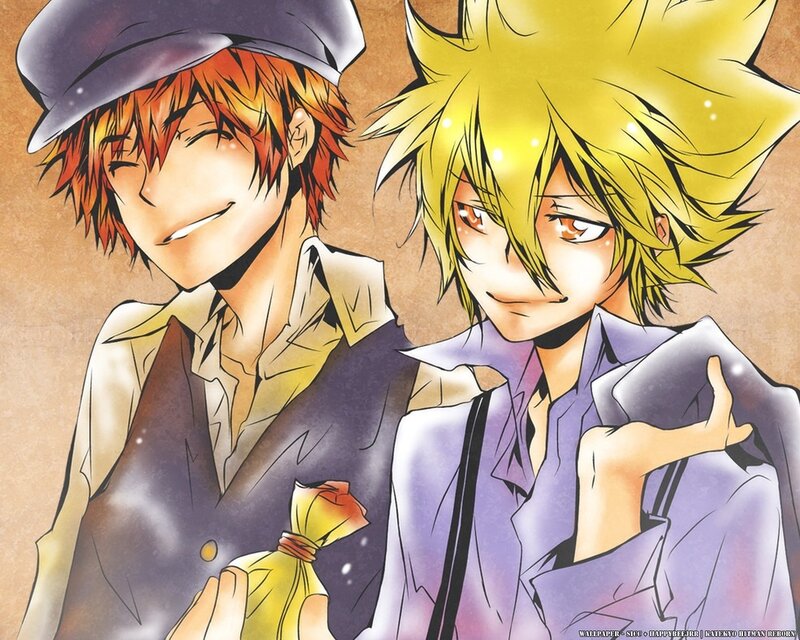 Two Anime Characters — Yellow, Playful, Manga, Hat