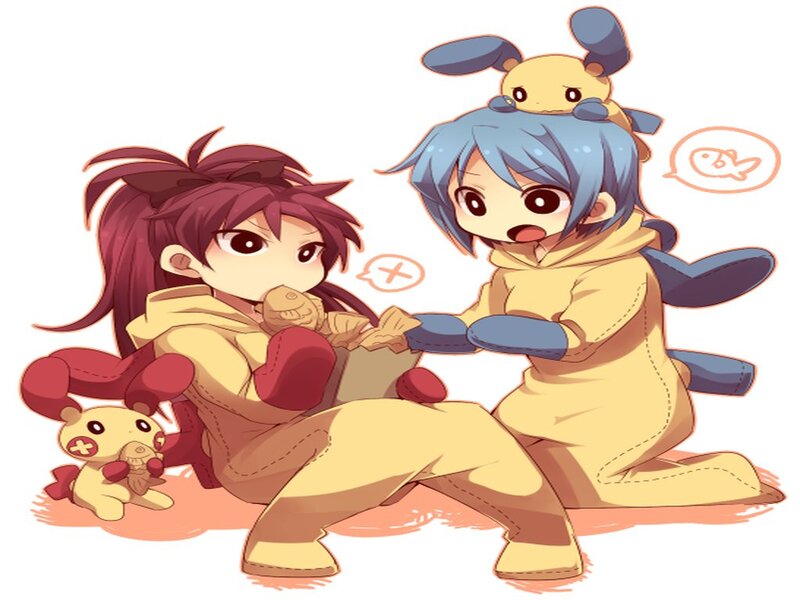 Two Anime Characters — Yellow, Playful, Pokémon