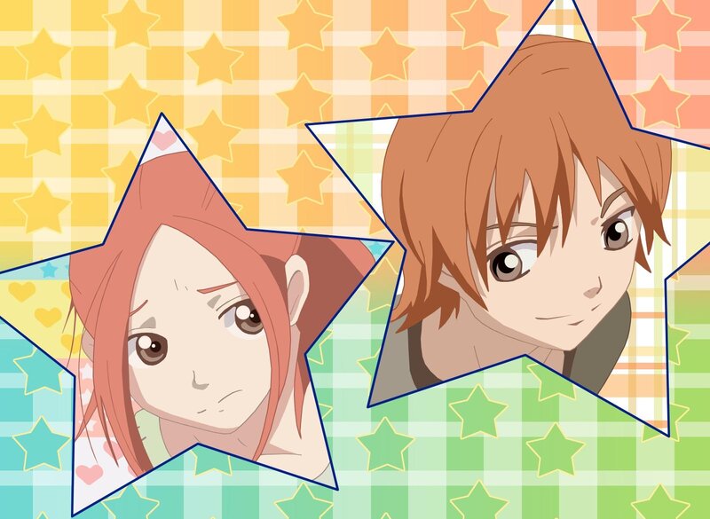 Two Anime Characters — Yellow, Playful, Stars