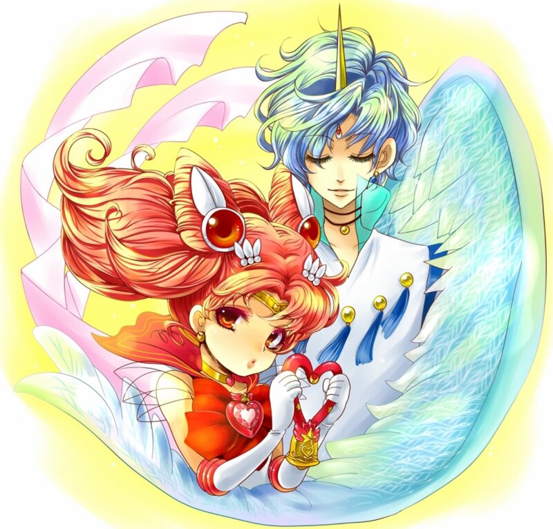 Two Anime Characters — Yellow, Serene, Wings