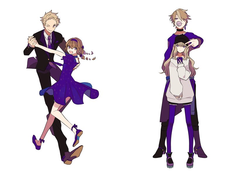 Two Anime Couples — Purple