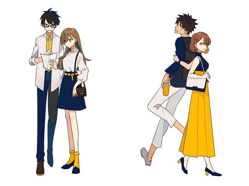 Two Anime Couples — White