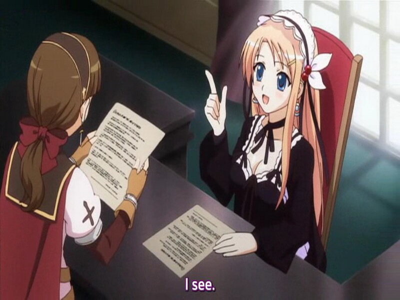 Two Anime Girls at a Table