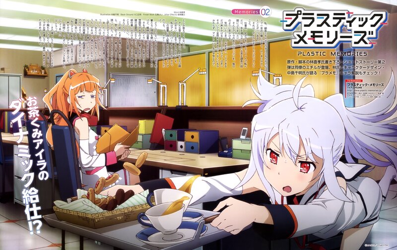 Two Anime Girls at a Table — White