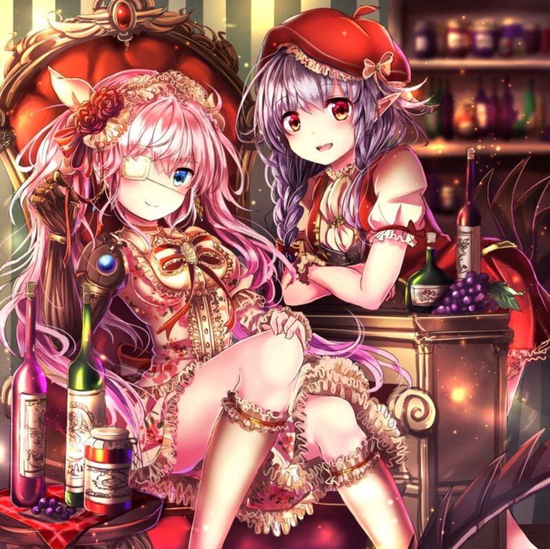 Two Anime Girls at Bar