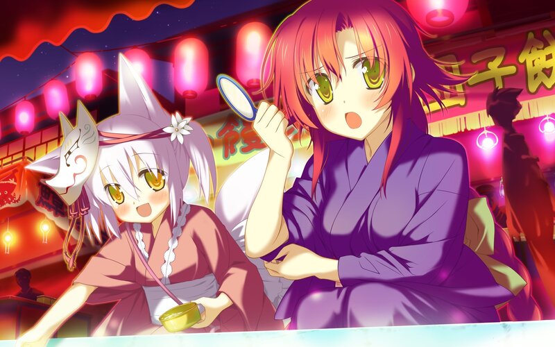 Two Anime Girls at Festival — Purple