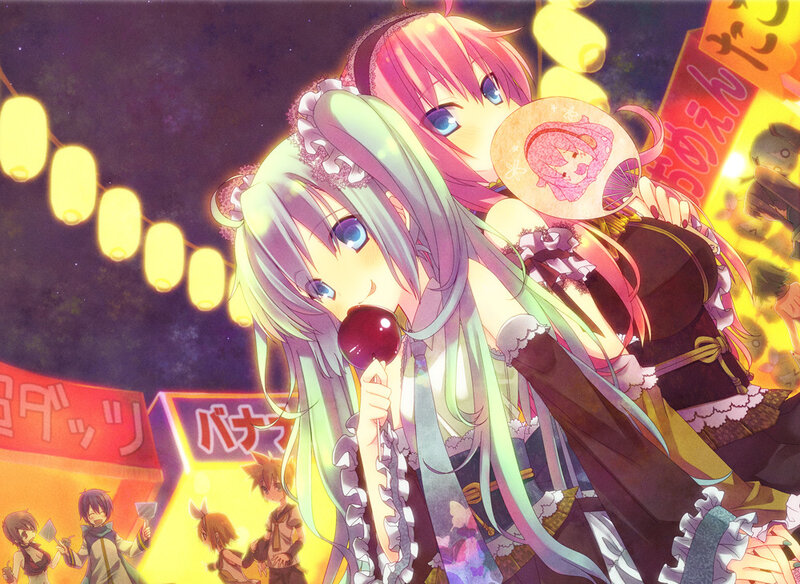 Two Anime Girls at Festival