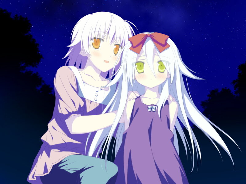 Two Anime Girls at Night — Purple