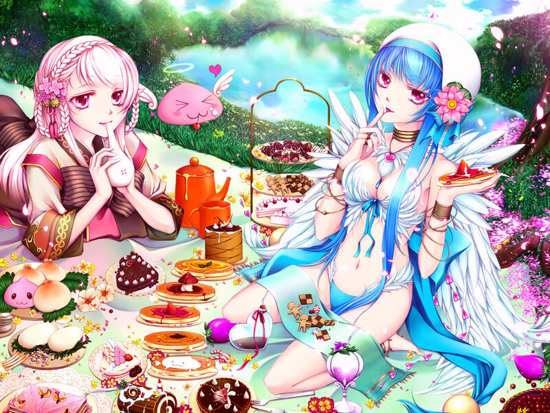 Two Anime Girls at Picnic