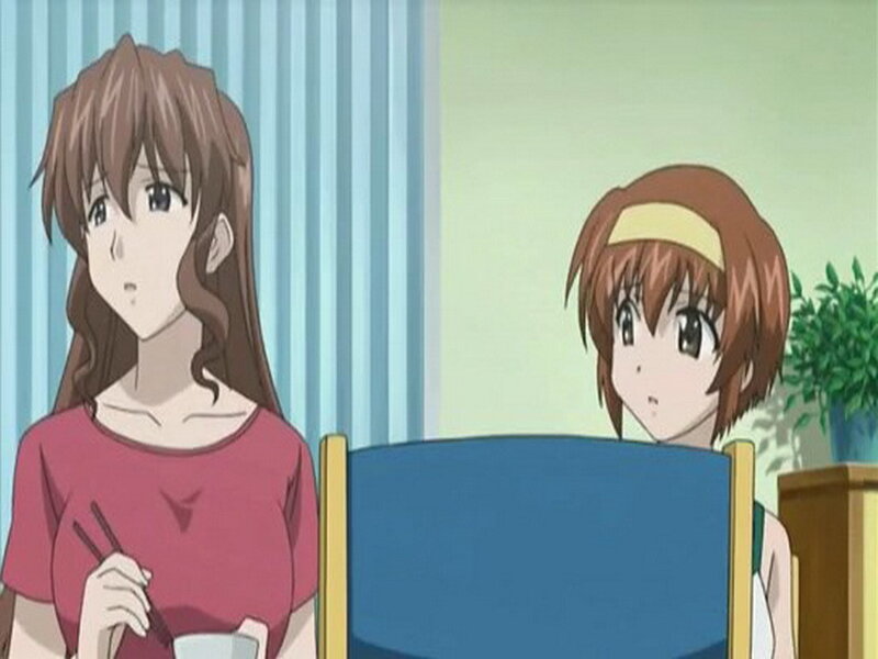 Two Anime Girls at Table