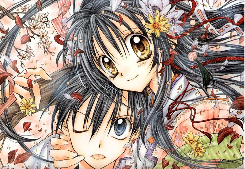 Two Anime Girls — Black, Dreamy