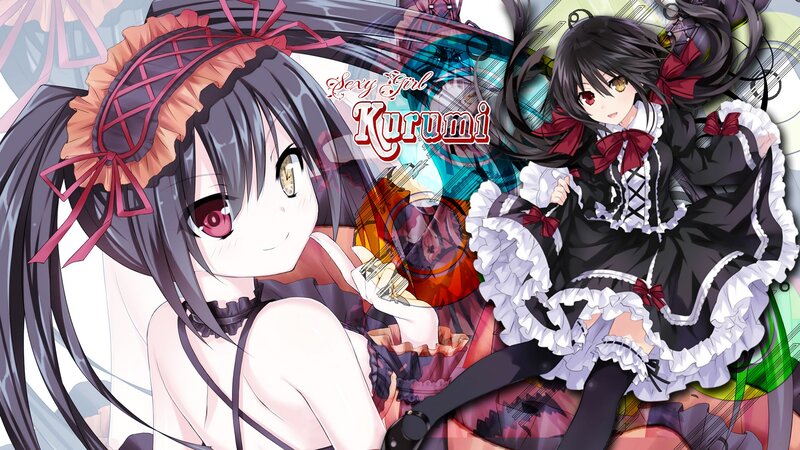 Two Anime Girls — Black, Playful, Bows