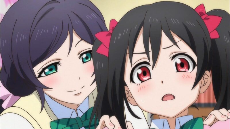 Two Anime Girls — Black, Playful, School Uniform