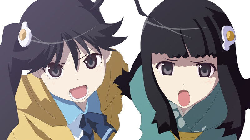 Two Anime Girls — Black, Surprised