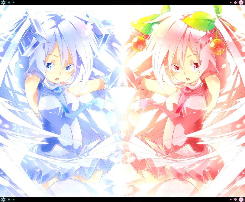 Two Anime Girls — Blue, Bright, Cherry