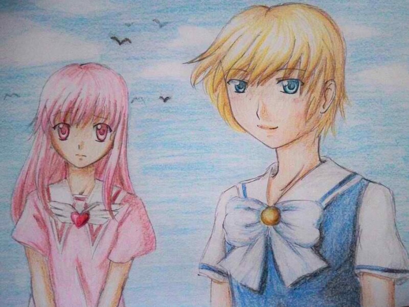 Two Anime Girls — Blue, Calm, Afternoon