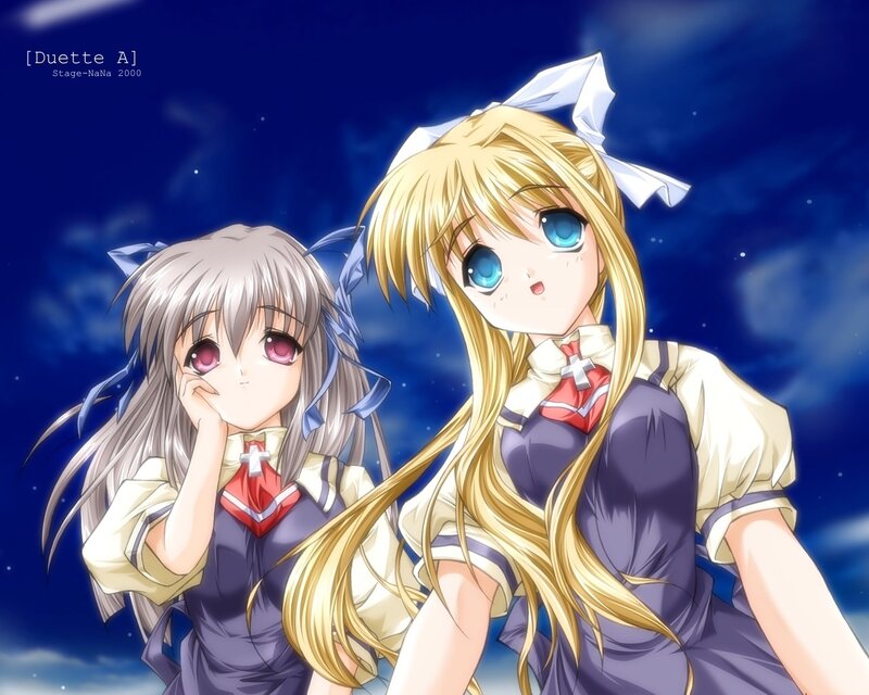 Two Anime Girls — Blue, Calm, Night