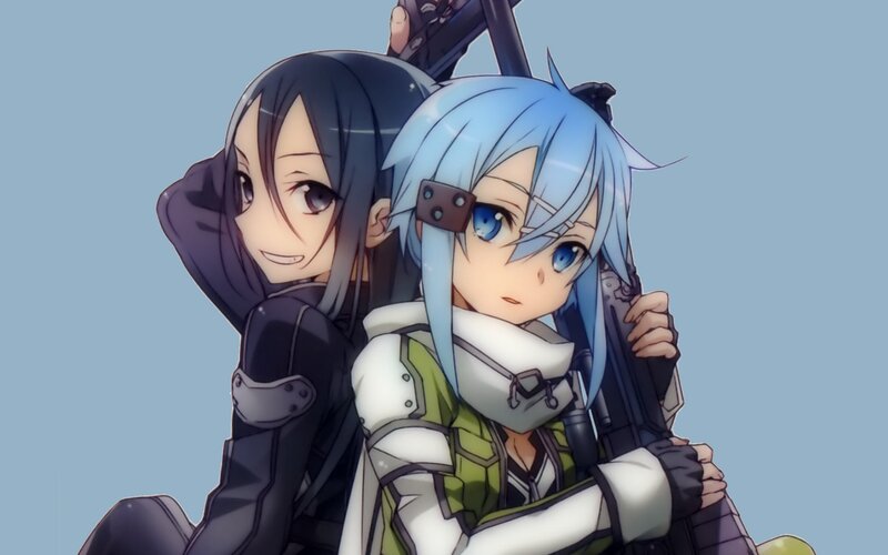 Two Anime Girls — Blue, Calm, Sword