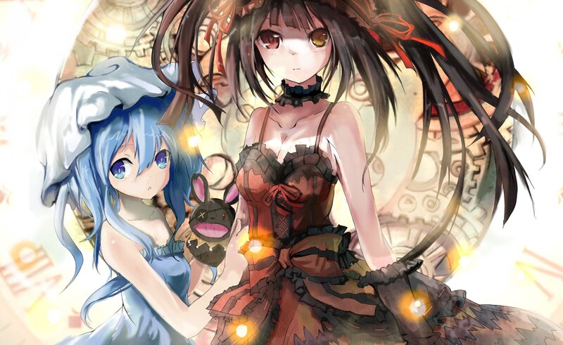 Two Anime Girls — Blue, Dramatic, Blue-haired Girl