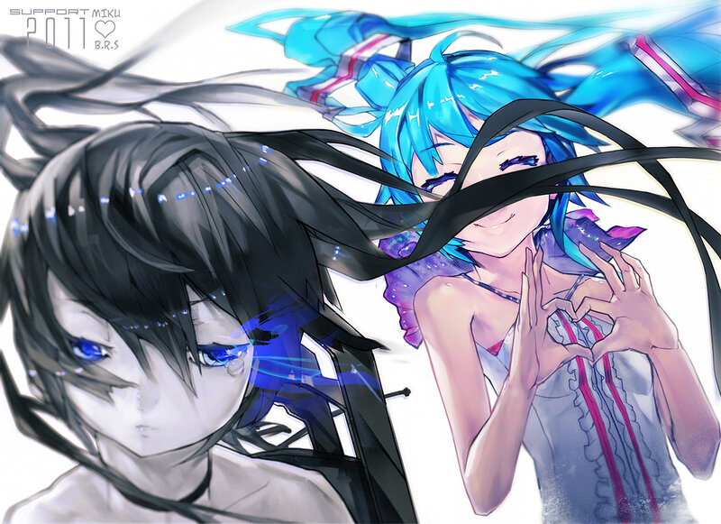 Two Anime Girls — Blue, Dramatic, Digital Art