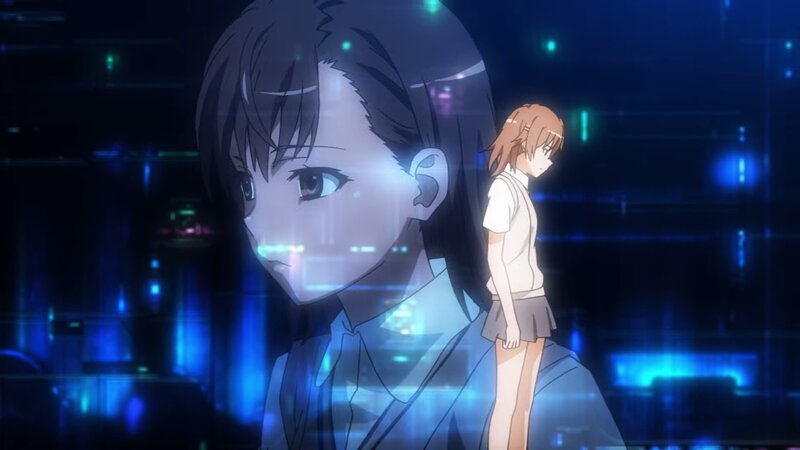 Two Anime Girls — Blue, Dramatic, Night, School Uniform
