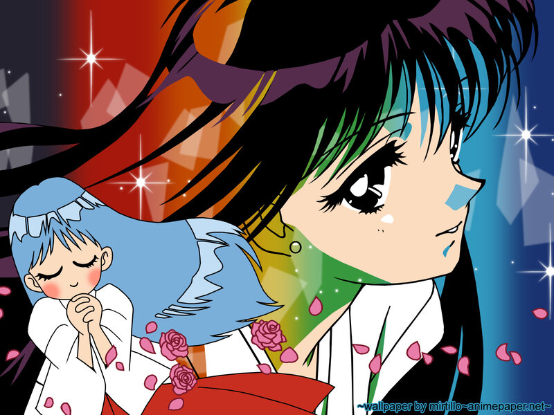 Two Anime Girls — Blue, Dramatic, Night