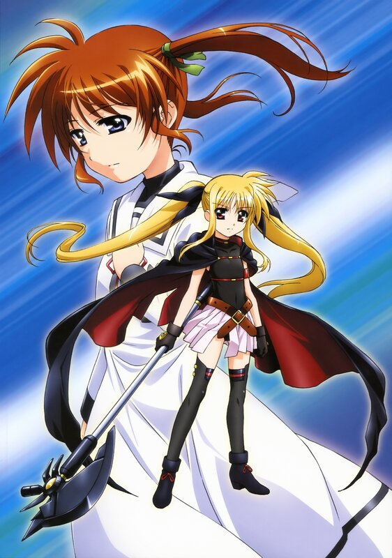 Two Anime Girls — Blue, Dramatic, Sword, Cape