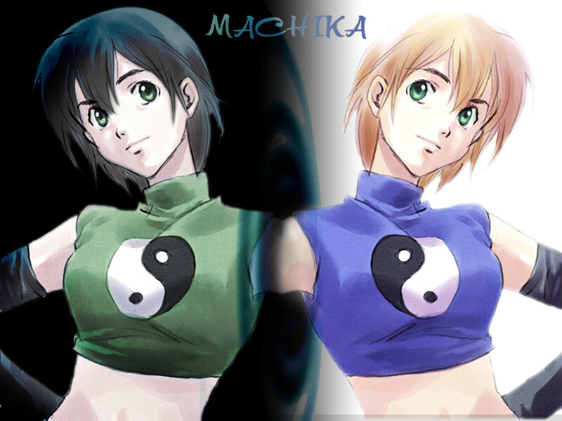 Two Anime Girls — Blue, Dramatic, Yin-yang Symbol