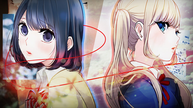 Two Anime Girls — Blue, Dreamy, School Uniforms