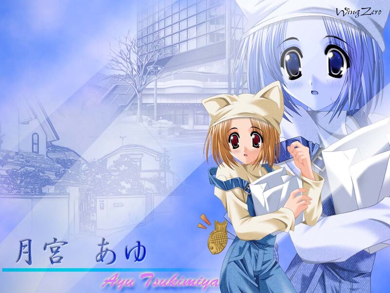 Two Anime Girls — Blue, Dreamy, Winter