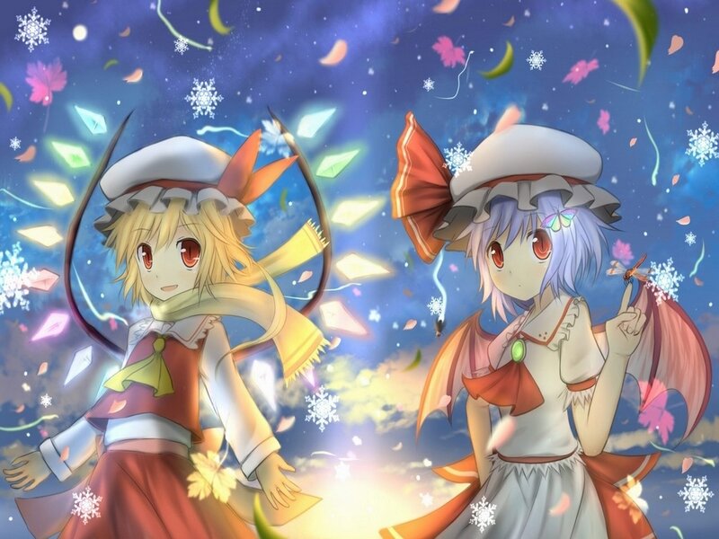 Two Anime Girls — Blue, Magical, Night