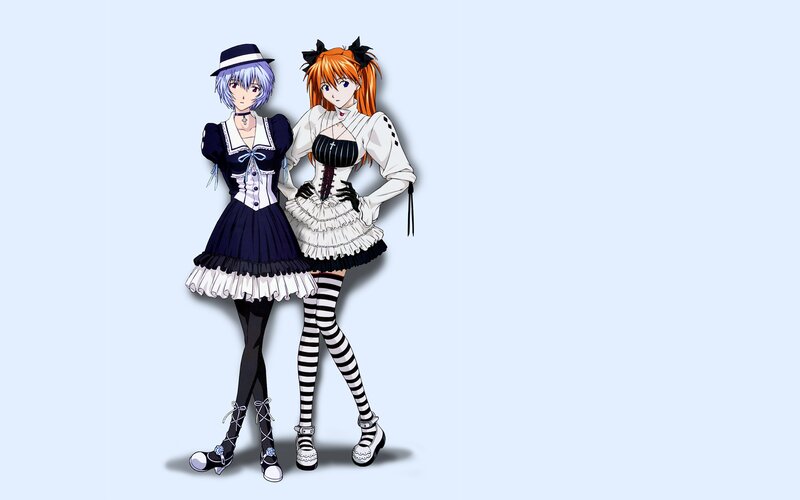 Two Anime Girls — Blue, Neutral, Dresses